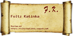 Foltz Katinka névjegykártya